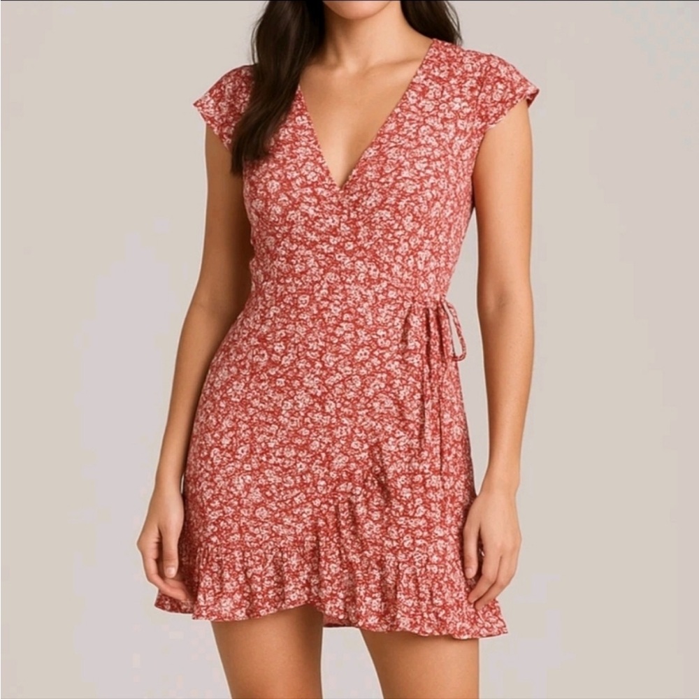Abercrombie & Fitch Red Floral Mini Dress